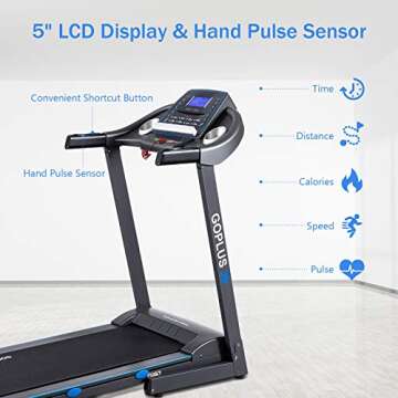 Goplus Folding Treadmill with Adjustable Incline for Cardio