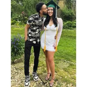 hibshaby Mesh Club Dresses for Women, Sexy Low Cut Long Sleeve Bodycon Mini Dress Halter Neck Party Outfits White L