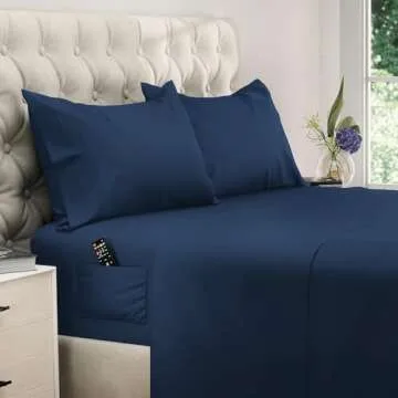 DREAMCARE Twin Sheets - Cooling Bed Sheets - 4pcs Set - up to 15" Deep Pocket Twin Bed Sheets - Twin...