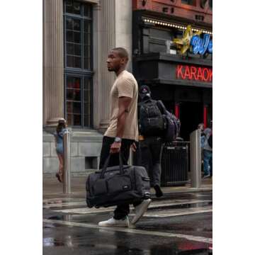 Solo New York Leroy Carry-On Wheeled Duffle Bag, 49L Capacity, Grey, 22 Inch