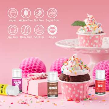 Gel Food Coloring Set - 12 Vibrant Colors for Baking & Crafts