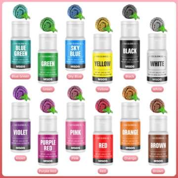 Vibrant Gel Food Coloring - Versatile Edible Colors Set