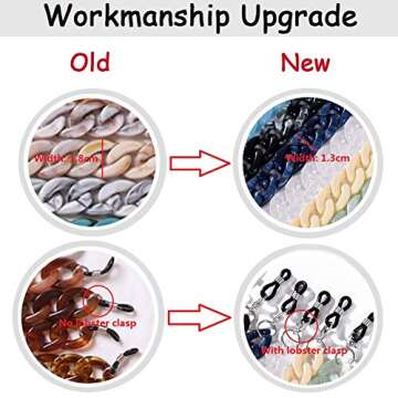 Cren Acrylic Eyeglass Chain Necklace Glasses Holder Strap Cords Eyeglass Lanyard