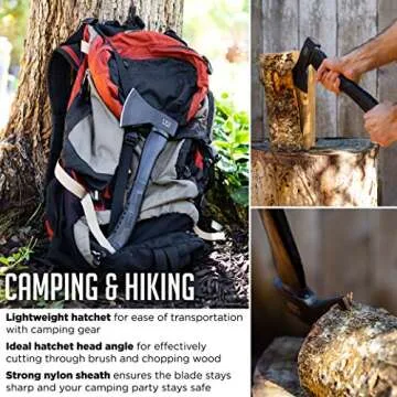 Camping Axe - Camping Hatchet with Sheath -Survival Throwing Axe - Survival Hatchets for Camping and Chopping Wood - Tactical and Survival Hatchet - Bushcraft Axe for Camping