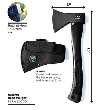 Camping Axe - Camping Hatchet with Sheath -Survival Throwing Axe - Survival Hatchets for Camping and Chopping Wood - Tactical and Survival Hatchet - Bushcraft Axe for Camping