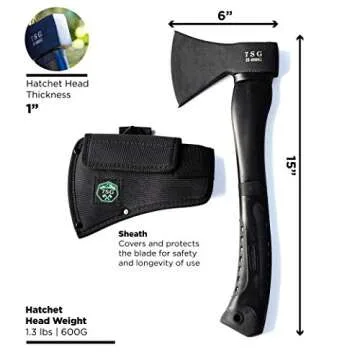 Camping Axe - Camping Hatchet with Sheath -Survival Throwing Axe - Survival Hatchets for Camping and Chopping Wood - Tactical and Survival Hatchet - Bushcraft Axe for Camping