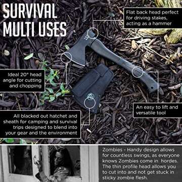 Camping Axe - Camping Hatchet with Sheath -Survival Throwing Axe - Survival Hatchets for Camping and Chopping Wood - Tactical and Survival Hatchet - Bushcraft Axe for Camping