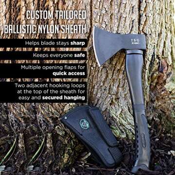 Camping Axe - Camping Hatchet with Sheath -Survival Throwing Axe - Survival Hatchets for Camping and Chopping Wood - Tactical and Survival Hatchet - Bushcraft Axe for Camping