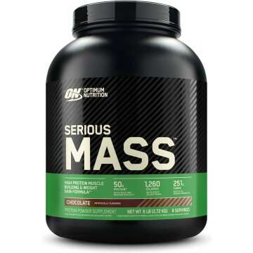 Optimum Nutrition Serious Mass Weight Gainer Powder, Chocolate - 6 lb