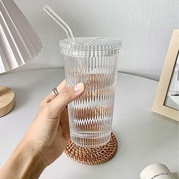YAHUIPEIUS Stylish Glass Tumbler for Iced Beverages