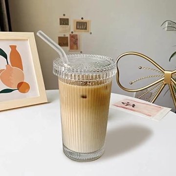 YAHUIPEIUS Stylish Glass Tumbler for Iced Beverages