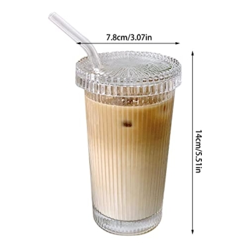 YAHUIPEIUS Stylish Glass Tumbler for Iced Beverages