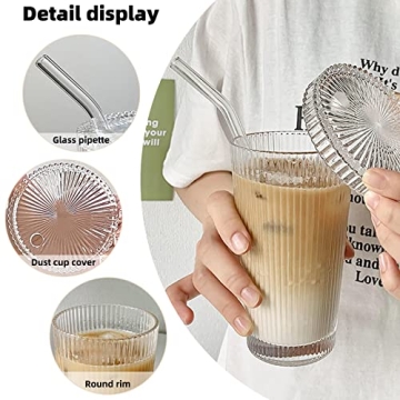 YAHUIPEIUS Stylish Glass Tumbler for Iced Beverages