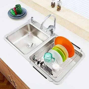 SANNO Expandable Dish Drying Rack for Small Kitchens