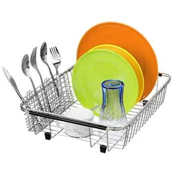SANNO Expandable Dish Drying Rack for Small Kitchens