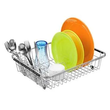SANNO Expandable Dish Drying Rack for Small Kitchens