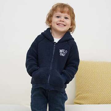 Newborn Infant Baby Boys Girls Cartoon Fleece Hooded Jacket Coat with Ears Warm Outwear Coat Zipper ...