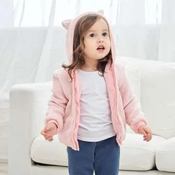 Adorable Infant Fleece Hooded Jacket with Ears