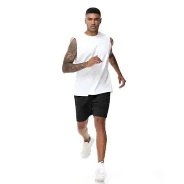THE GYM PEOPLE Men's Workout Tank Top UPF 50+ Sleeveless Quick Dry Athletic Shirts Casual Running Muscle Shirts White