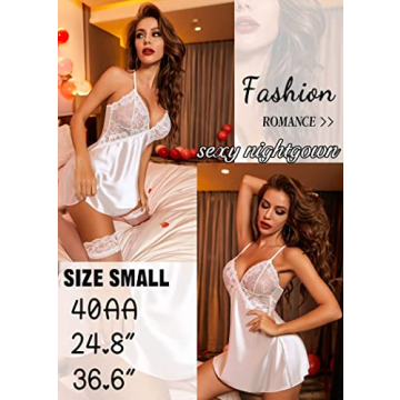 Avidlove Women's Satin Lace Chemise - Elegant Sleepwear