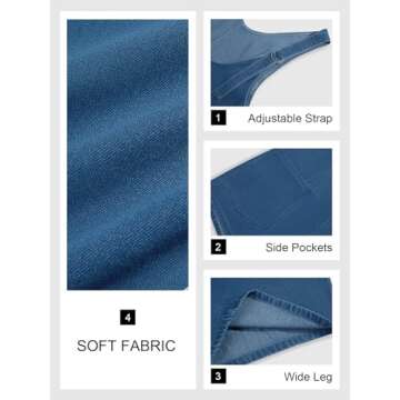 Tongmingyun Womens Summer Denim Overall Shorts Casual Sleeveless V Neck Jean Romper with Pockets