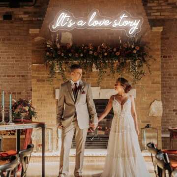 Neon Signs for Wall Decor, Large Led Neon Sign It's A Love Story Personalized Neon Lights Signs for ...