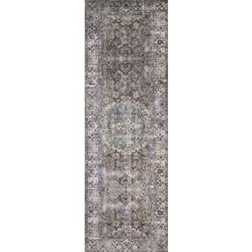Loloi Layla Collection, LAY-06, Taupe/Stone, 9'-0" x 12'-0", .13" Thick, Area Rug, Soft, Durable, Vintage Inspired, Distressed, Low Pile, Non-Shedding, Easy Clean, Printed, Living Room Rug