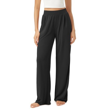 ODODOS Drapey Soft Wide Leg Pants for Women High Waist Casual Relaxed Lounge Pants with Pockets-29 I...