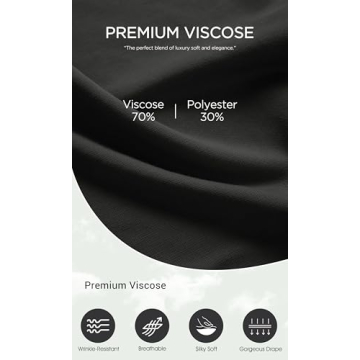 ODODOS Drapey Soft Wide Leg Pants for Women High Waist Casual Relaxed Lounge Pants with Pockets-29 Inseam, Black, Large