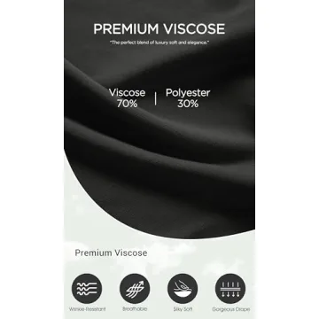 ODODOS Drapey Soft Wide Leg Pants for Women High Waist Casual Relaxed Lounge Pants with Pockets-29 Inseam, Black, Large