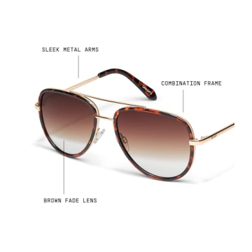 Quay Aviator Sunglasses for Men and Women - UV Protected