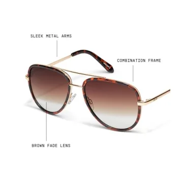 Quay Aviator Sunglasses for Men and Women - UV Protected