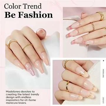 modelones 36 Pcs Gel Nail Polish Kit, Blue Purple Nude Pink Gel Polish Colors Set 7Ml Soak Off Nail Polish Gel Manicure Starter Kit at Home DIY Holiday Gift for Girls Women