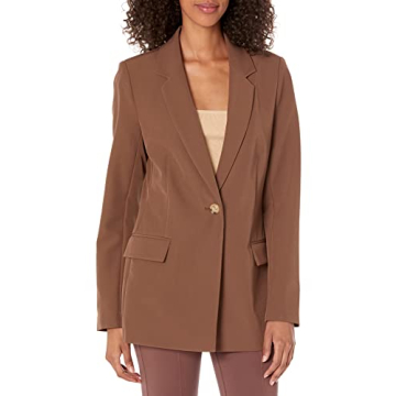 The Drop Women's Blake Long Blazer, Coffee Bean, Small
