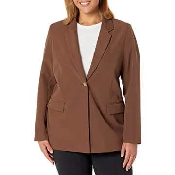 The Drop Women's Blake Long Blazer, Coffee Bean, Small