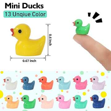 Rachan130 Pcs Mini Ducks Bulk Resin Duck Figurines for Miniature Landscape Garden Aquarium Potted Ac...