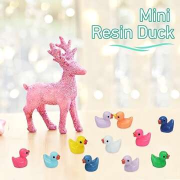 Rachan130 Pcs Mini Ducks Bulk Resin Duck Figurines for Miniature Landscape Garden Aquarium Potted Accessories Home Prank Game Dollhouse Decor Office Decompression