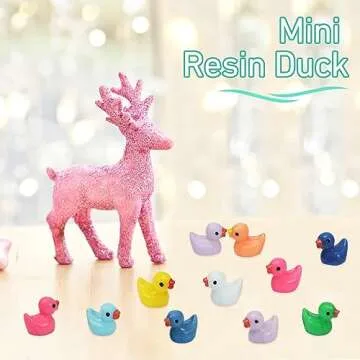 Rachan130 Pcs Mini Ducks Bulk Resin Duck Figurines for Miniature Landscape Garden Aquarium Potted Accessories Home Prank Game Dollhouse Decor Office Decompression