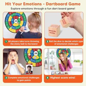 Garybank Emotional Dart Game - Fun Activities for Kids to Build Social Skills