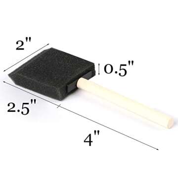 Tosnail 96 Pack 2 Inch Foam Paint Brushes for Crafts and More