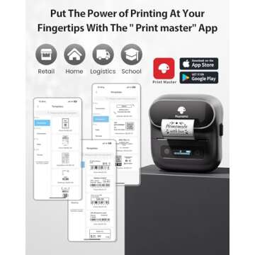 Phomemo M220 Label Maker,Thermal Label Printer,Upgrade Bluetooth Sticker Maker Machine, Multiple Template Font for Home,Office,Business,Organization,Inkless Printer Compatible with Phone &Laptop