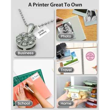 Phomemo M220 Label Maker,Thermal Label Printer,Upgrade Bluetooth Sticker Maker Machine, Multiple Template Font for Home,Office,Business,Organization,Inkless Printer Compatible with Phone &Laptop