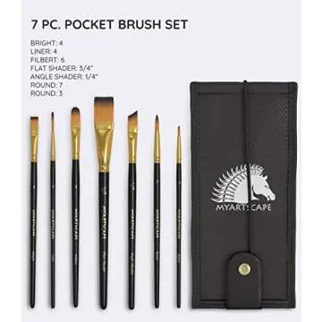 MyArtscape Pocket Paint Brush Set - 7 Versatile Brushes for Artists