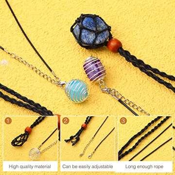 66-Piece Jewelry Making Kit with Necklace Cords and Holders