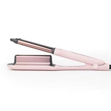 L'ANGE Hair Le Vogue Titanium Deep Waver Blush | | Titanium 3 Barrel Waving Tool | 10-Second Smart Timer for Easy Styling | Adjustable Temperature: 250-450°F