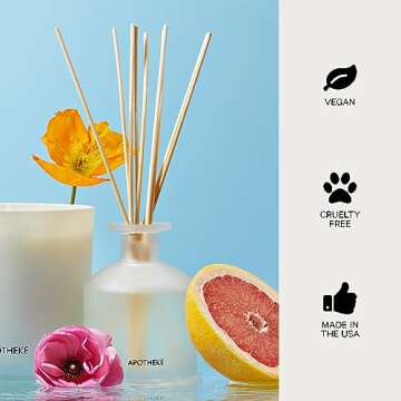 Apotheke Sea Salt Grapefruit Reed Diffuser - Luxury Home Fragrance