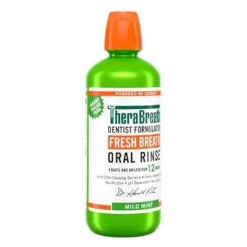 TheraBreath Fresh Breath Mouthwash, Mild Mint, 1L + Travel Size