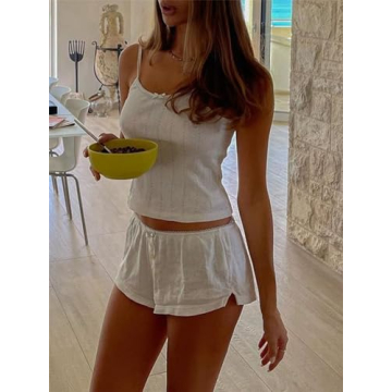 Chic Y2K Two-Piece Pajama Set for Young Women