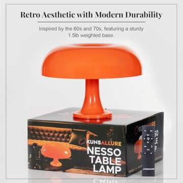 OkunsAllure Mushroom Lamp for Retro Aesthetic Decor