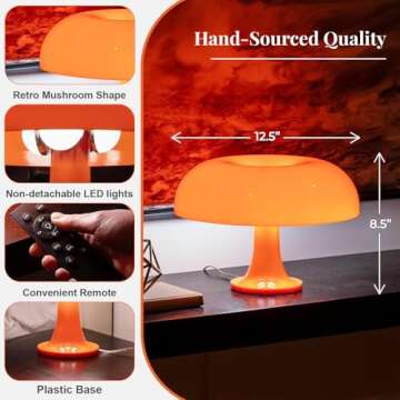 OkunsAllure Mushroom Lamp for Retro Aesthetic Decor